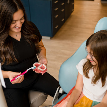 brushing and flossing